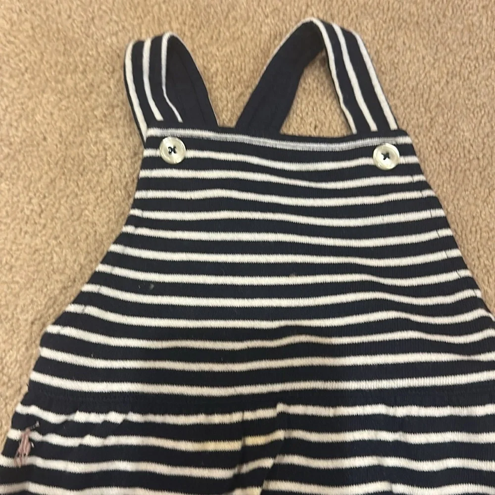 Ralph Lauren Navy and White Striped Overalls